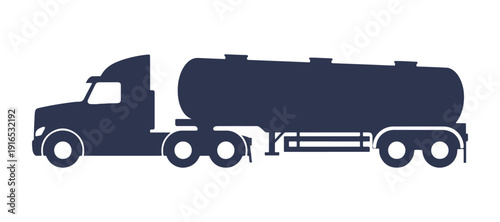 Side view of a truck tractor tank icon. Simple flat vector graphic illustration. Isolated object against a white background. Isolate

