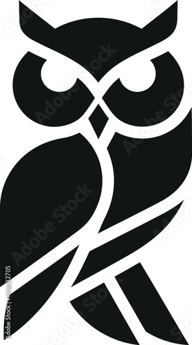 Stylized owl silhouette logo