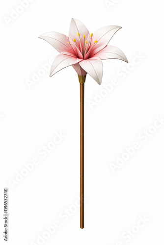 Vector Illustration of Single Lily Flower Origami Craft