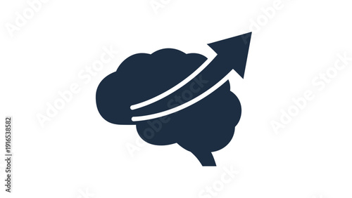 Brain with an upward arrow.