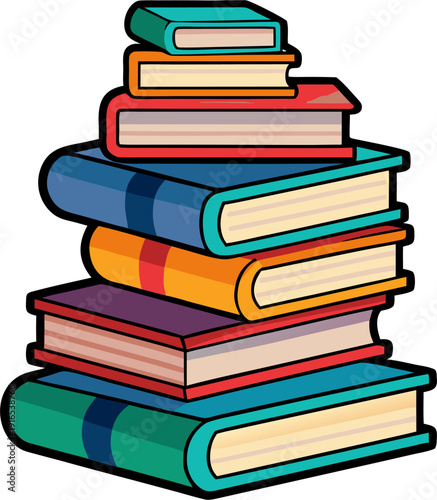 Stack of books isolated stock illustration