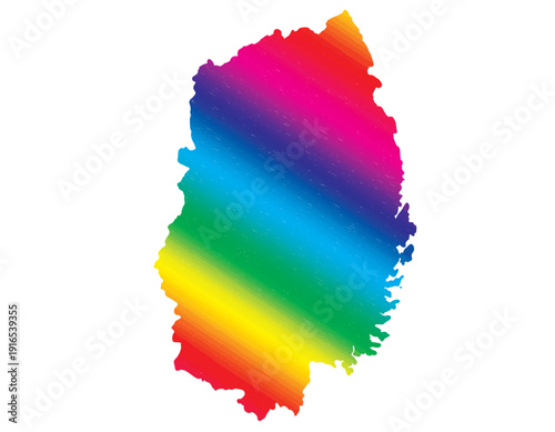 岩手県　虹色　カラフル　イラスト