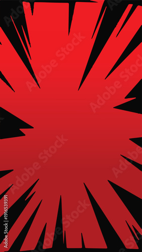 Dynamic Red Explosion Burst with Radiating Spikes and Vibrant Energy