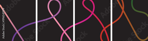 Multicolored cables and wires on dark background