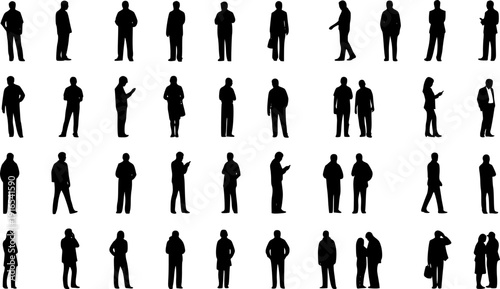 cPeople silhouettes in elevation side view | Architecture people | silhouettes of people | 2D people | Section Elevation View | Architectural drawing people | characters 