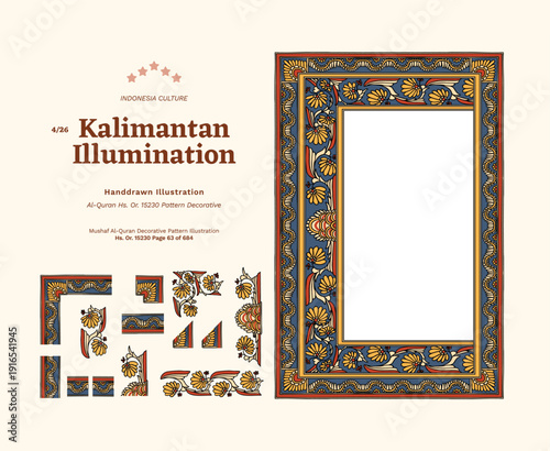 Borneo Quran Tourism Manuscript Illumination Illustration