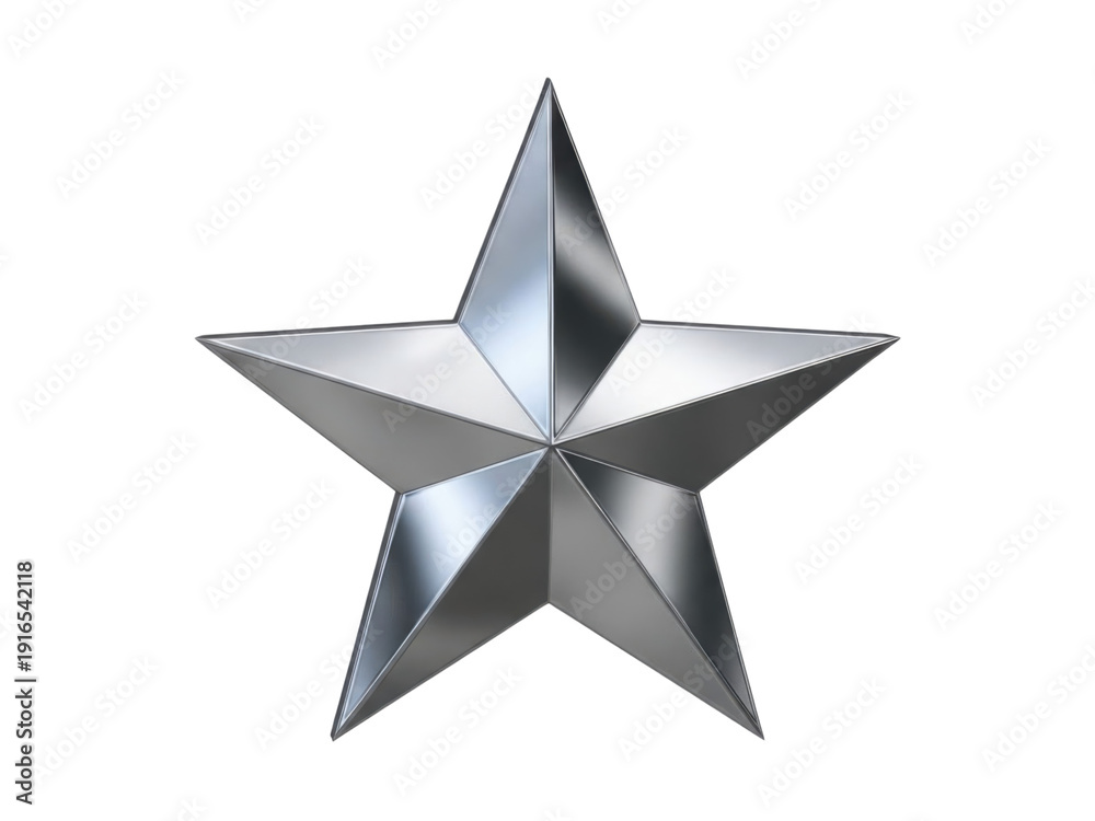 Obraz premium A shiny star with five points on a white background