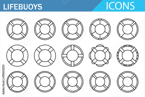 Beach and Boat Safety Lifebuoy Collection – Nautical Vector Set