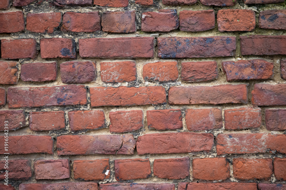 Obraz premium Old weathered red brick wall texture background