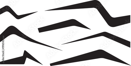 Abstract black shapes on white background graphic design element