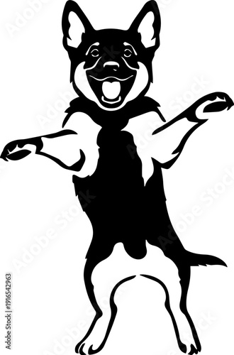 German Shepherd dog black silhouette