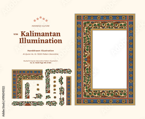 Borneo Quran Manuscript Illumination Illustration
