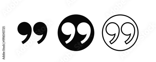 Quotation marks in different styles and sizes