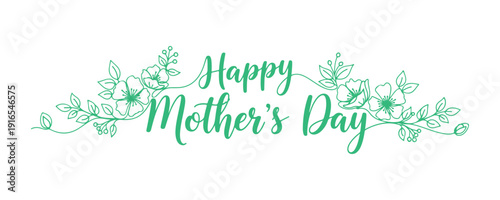 Wishing you a Happy Mother's Day, with lively flower calligraphy
