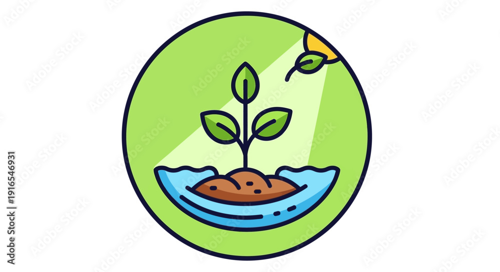 Fototapeta premium Seedling Growing in Soil Illustration Concept.
