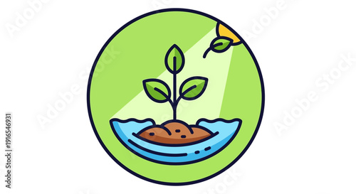 Seedling Growing in Soil Illustration Concept.