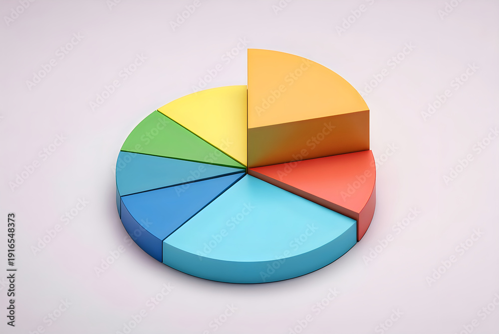 Fototapeta premium A colorful pie chart with multiple sections