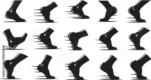 Collection of black socks with motion blur effect applied