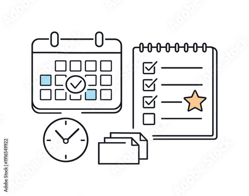 Structured weekly planning and workload organization in a modern professional context focused on staying ahead of tasks, a calendar page aligned with