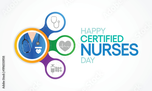 Certified Nurses day is celebrated annually on March 19 worldwide, it is the day when nurses celebrate their nursing certification. Vector illustration