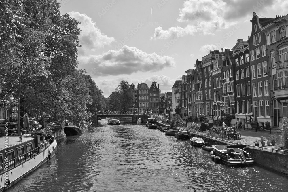 Fototapeta premium Monochrome picture of Amsterdam
