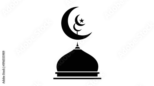 Islamic Mosque Crescent Moon Symbol.