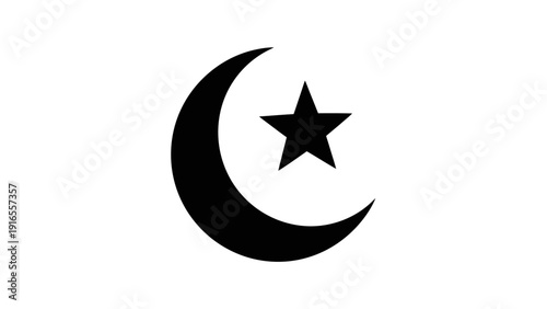 Crescent Moon and Star Symbol.