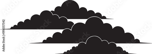 Dark clouds vector illustration silhouette line art background element