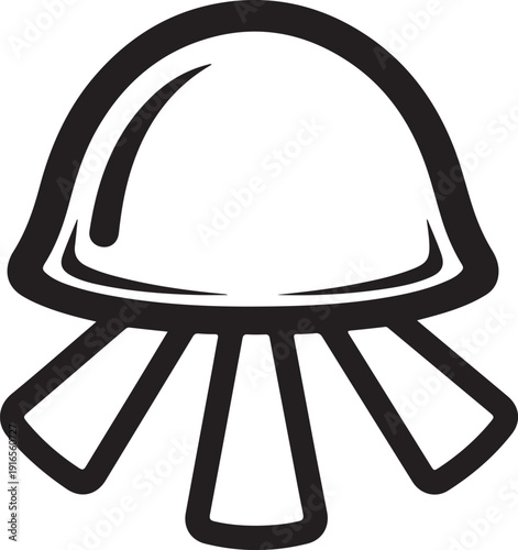 Stylized drawing of a mushroom, nature element, fungi illustration, woodland icon, abstract organic shape, simple line art