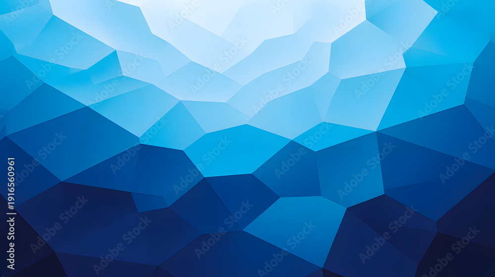 Obraz premium Abstract blue geometric shapes forming a mountain range landscape