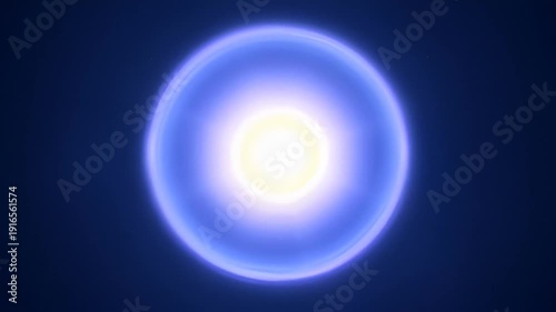 Glowing Orb Emitting Light in Dark Space