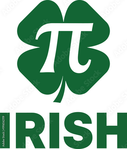 Irish Pi Shamrock Math Symbol Design