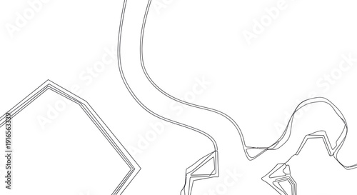Road Top View Vector Illustration for Urban Planning and Transportation Map Design