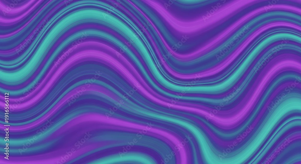 Obraz premium Vibrant Purple and Teal Wavy Abstract Background. Concept featuring abstract, waves, purple, teal, colorful.
