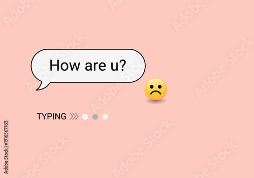 Sad Emoji Responding to Text Message.