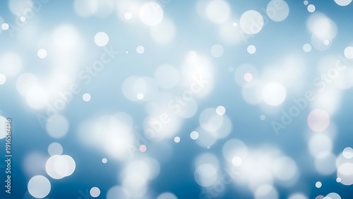 White bokeh lights on blue background white lights blurry abstract