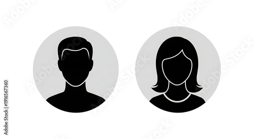 Wallpaper Mural Generic male and female user profile placeholder avatar icons Torontodigital.ca