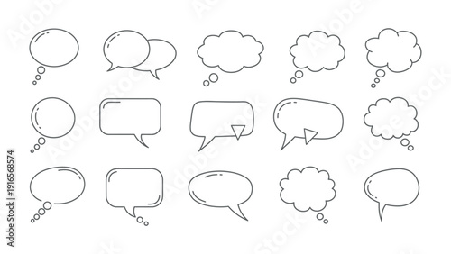 Communication Bubble Templates: A collection of various communication bubbles, each thoughtfully designed to convey a range of thoughts, ideas, and messages.