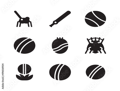 Dynamic cricket action silhouette in professional sporting stance