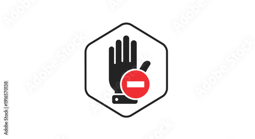 Stop hand gesture icon on white background vector illustration