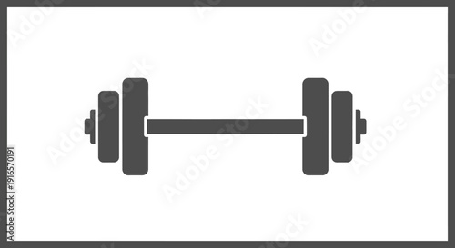 Graphic illustration of a dumbbell for fitness and exercise concepts