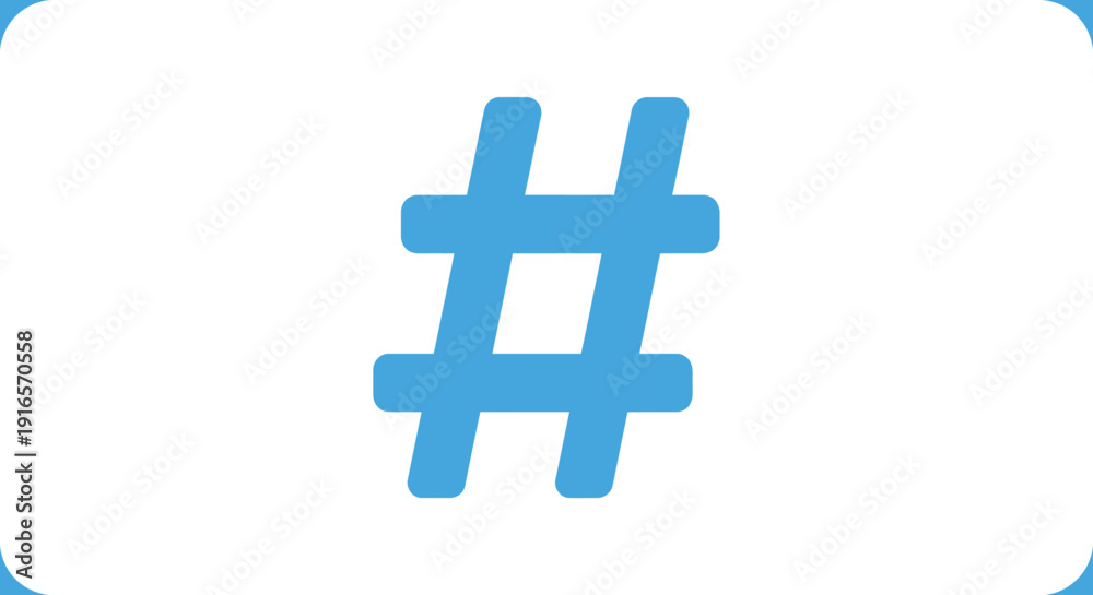 Fototapeta premium Symbol of the hashtag isolated on white background for social media