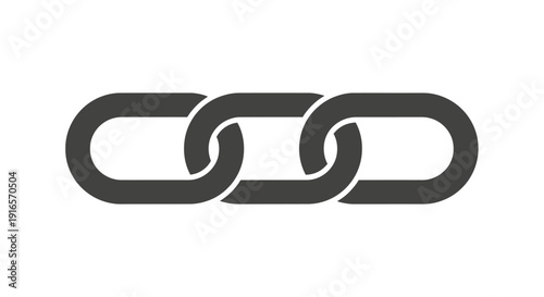 Interlocking chain links illustration representing connection and unity on white