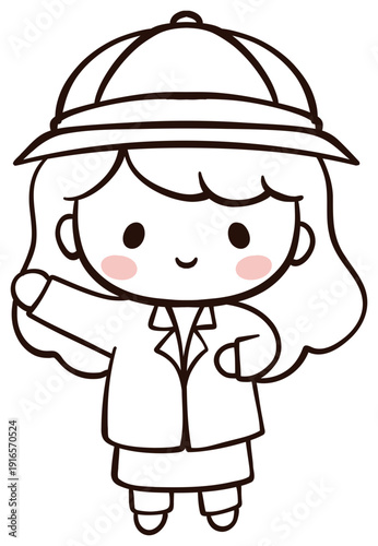 Character Scientist with Safety Gear Sticker