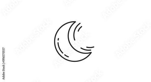 Minimalist planet icon with orbiting rings on white background illustration