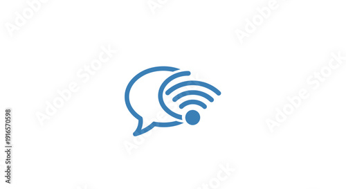 Abstract illustration of a speech bubble and wi fi signal isolated on white