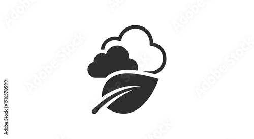 Abstract design of leaf cloud elements environment concept vector illustration