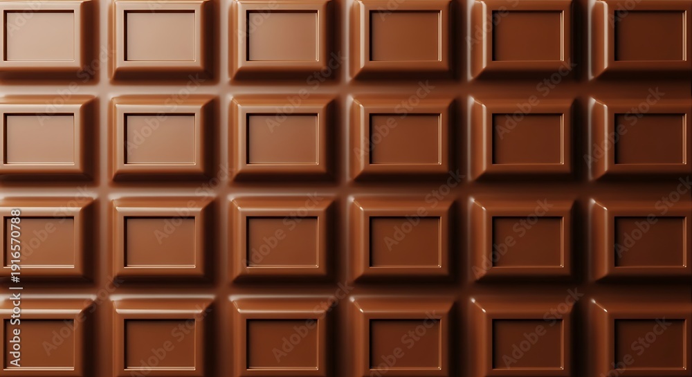 Obraz premium A close-up view of a chocolate bar with smooth, glossy texture.