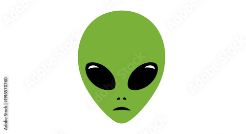 Green alien head illustration isolated on white background for design