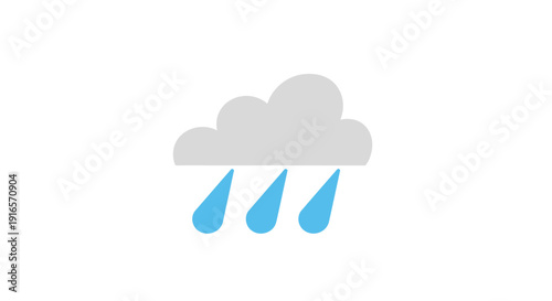 Weather icon illustration cloud with raindrops symbolizing forecast